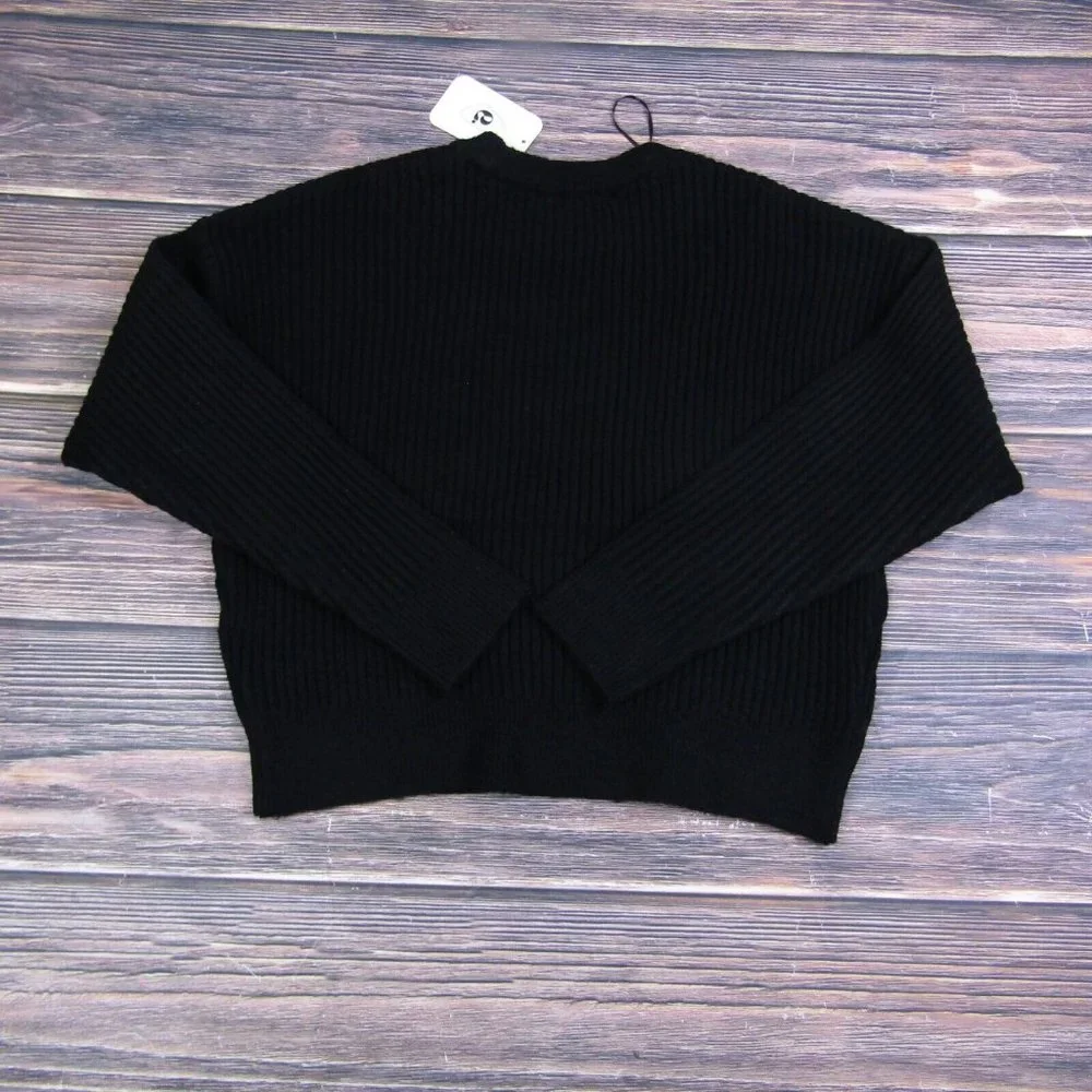 Elodie NEW Small Black Crewneck Sweater Knit Ribbed Comfy Winter Soft - Picture 8 of 8